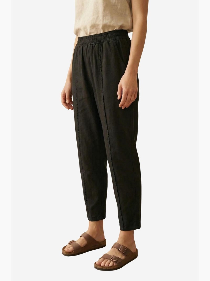 Pantalón de pierna recta con cintura elástica my fashion Negro - Kiabi