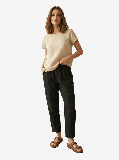 Pantalón de pierna recta con cintura elástica my fashion - Kiabi Pantalón de pierna recta con cintura elástica my fashion - Kiabi
