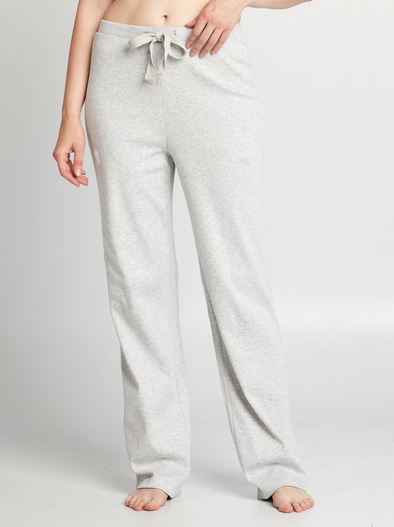 Pantalón de pijama ancho canalé GRIS - Kiabi
