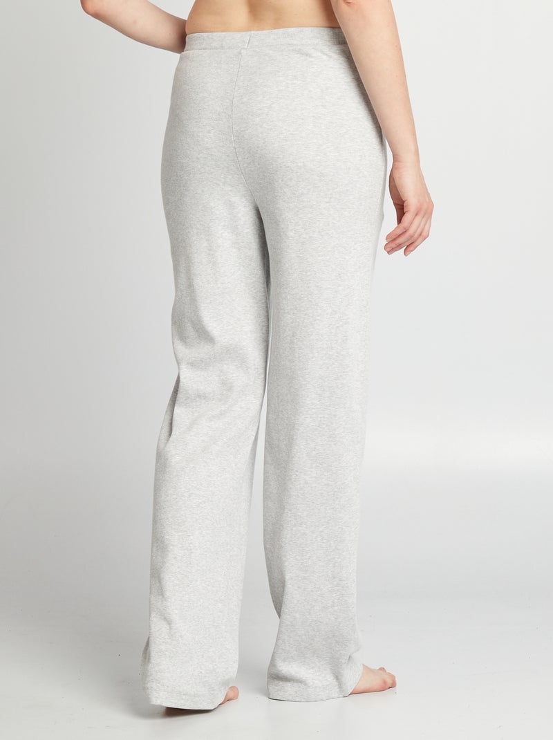 Pantalón de pijama ancho canalé GRIS - Kiabi