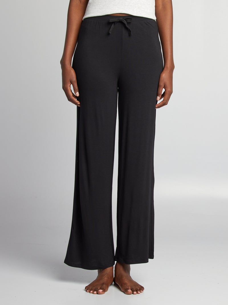 Pantalón de pijama ancho vaporoso negro - Kiabi
