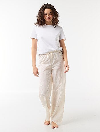 Pantalón de pijama de algodón estampado