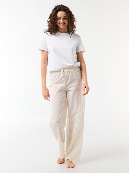 Pantalón de pijama de algodón estampado - Kiabi