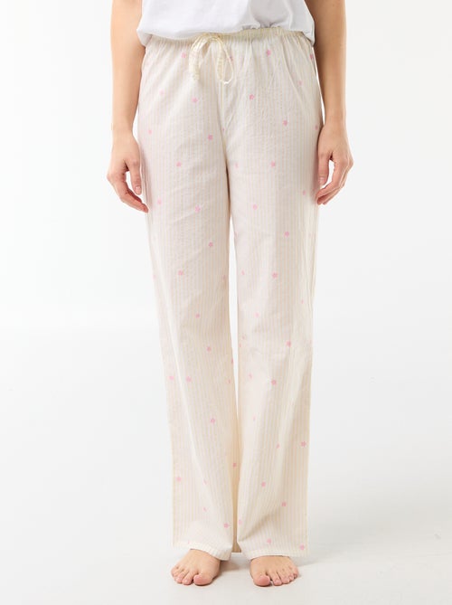 Pantalón de pijama de algodón estampado - Kiabi
