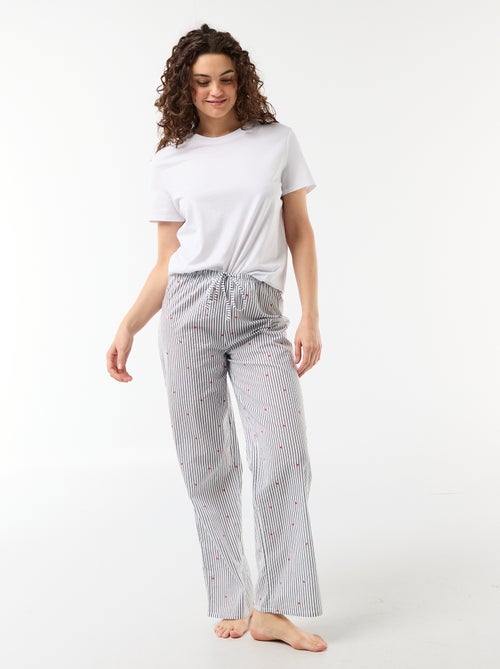 Pantalón de pijama de algodón estampado - Kiabi