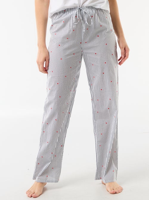 Pantalón de pijama de algodón estampado - Kiabi