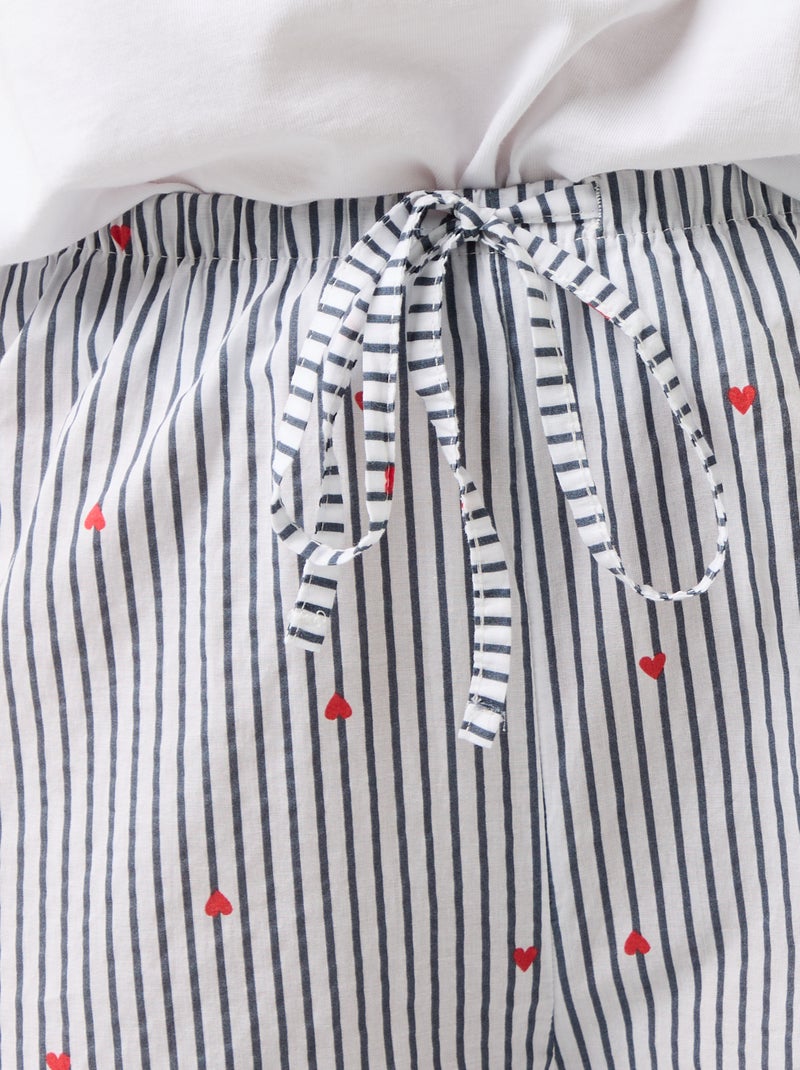 Pantalón de pijama de algodón estampado Azul - Kiabi
