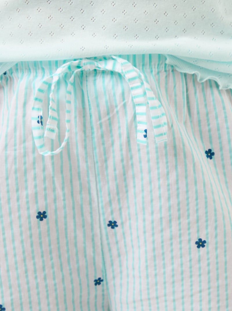 Pantalón de pijama de algodón estampado Azul - Kiabi