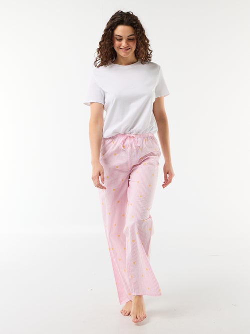 Pantalón de pijama de algodón estampado - Kiabi