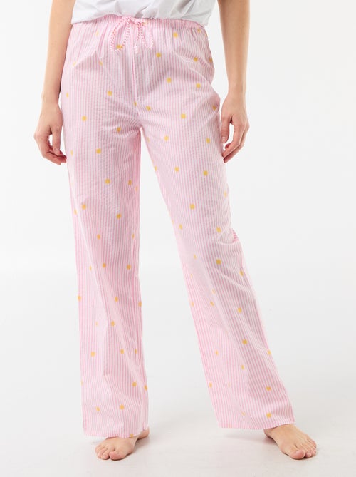 Pantalón de pijama de algodón estampado - Kiabi