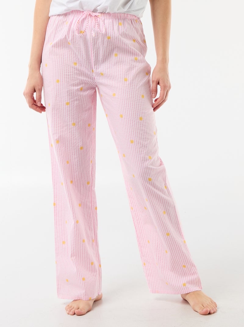 Pantalón de pijama de algodón estampado Naranja - Kiabi
