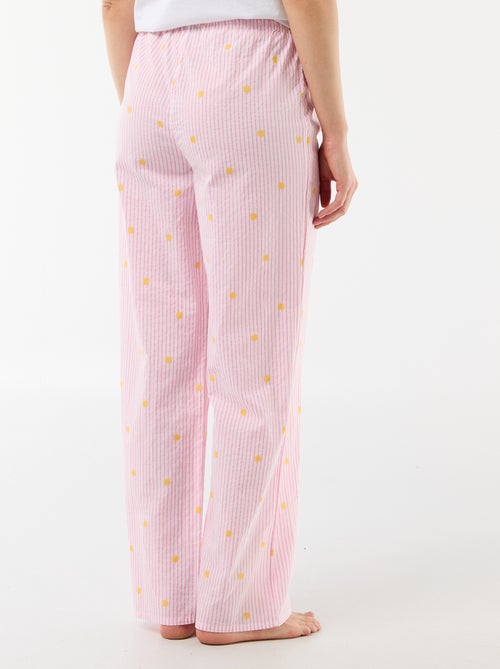 Pantalón de pijama de algodón estampado - Kiabi