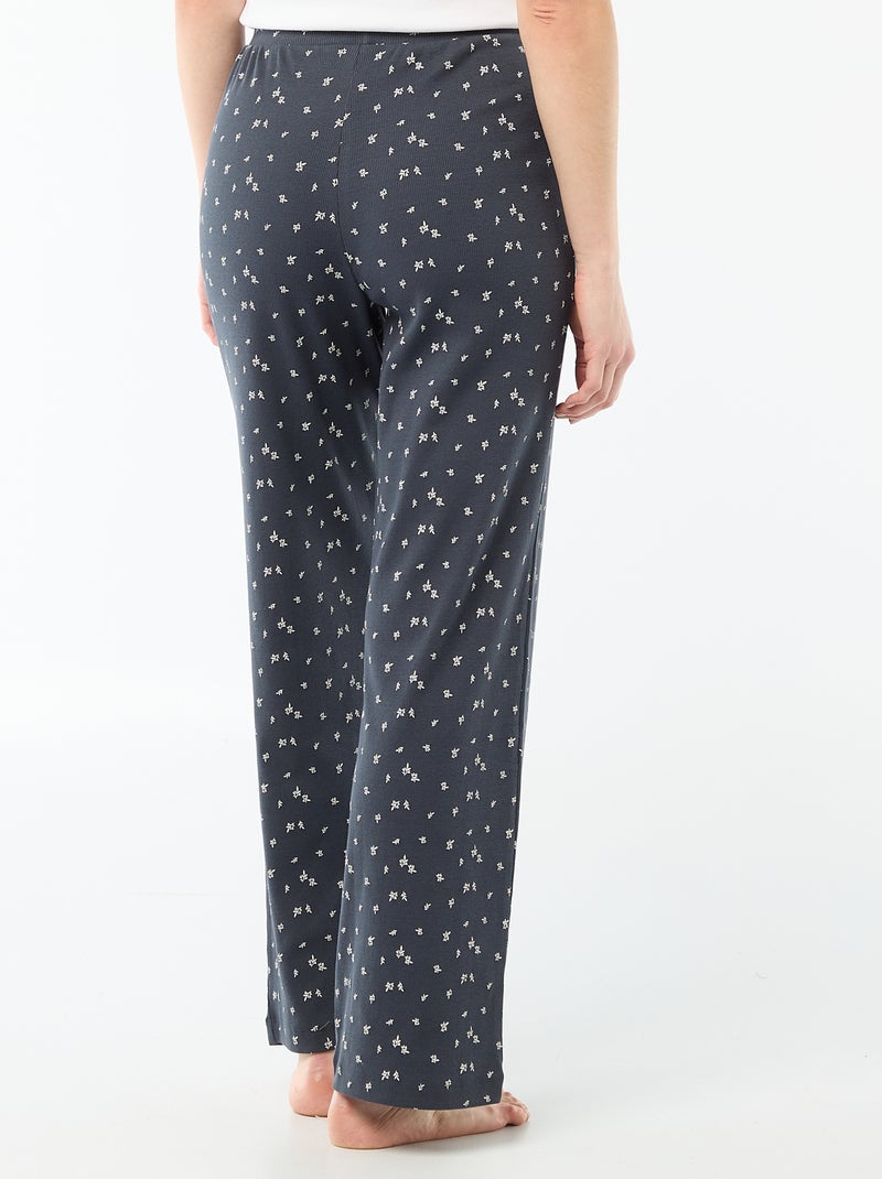 Pantalón de pijama de canalé Azul - Kiabi