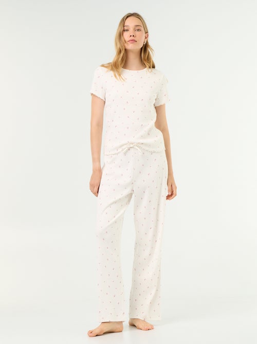 Pantalón de pijama de canalé - Kiabi Pantalón de pijama de canalé - Kiabi