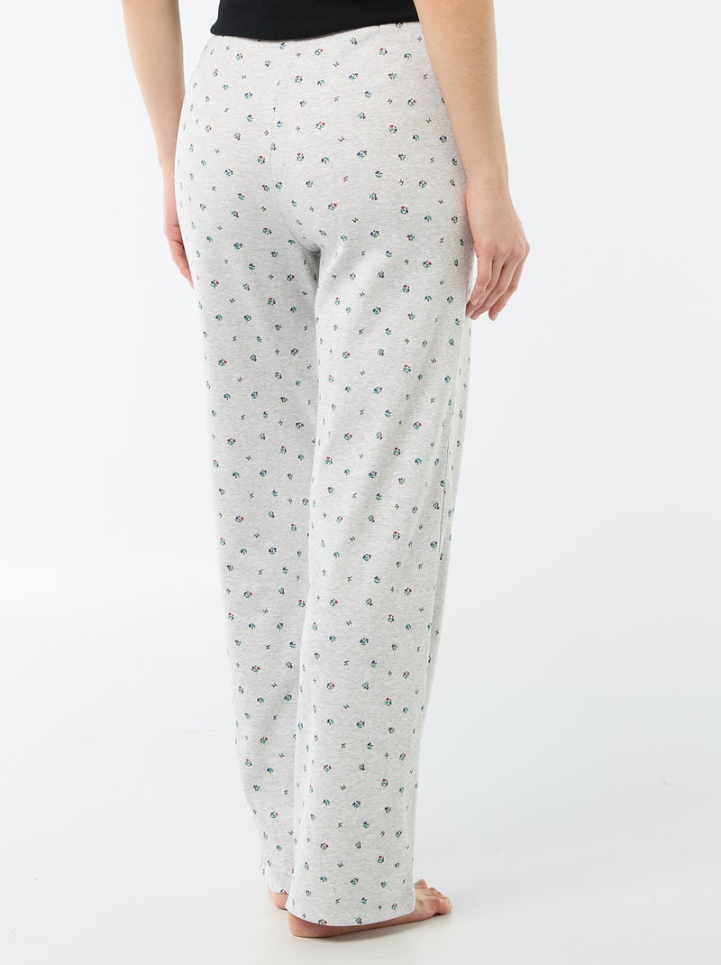 Pantalón de pijama de canalé Gris - Kiabi