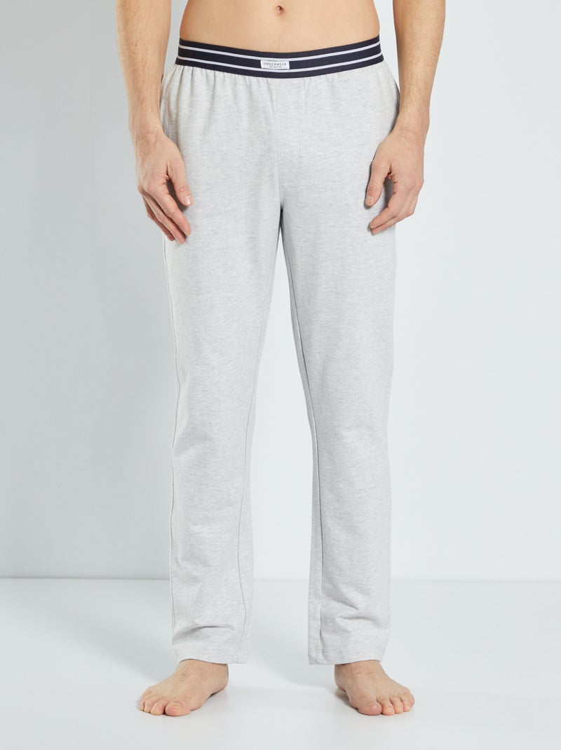 Pantalón de pijama de felpa gris chiné - Kiabi