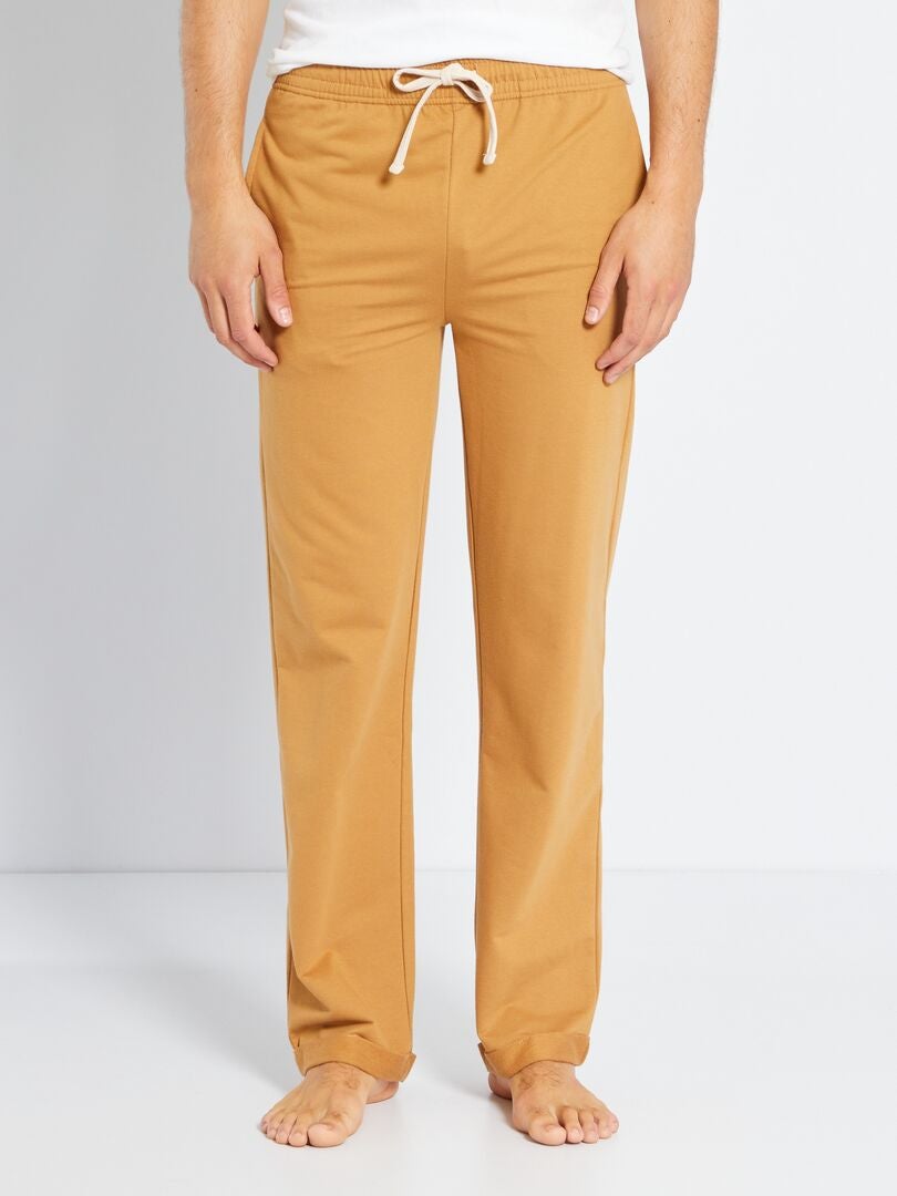 Pantalón de pijama de felpa ligera beige - Kiabi