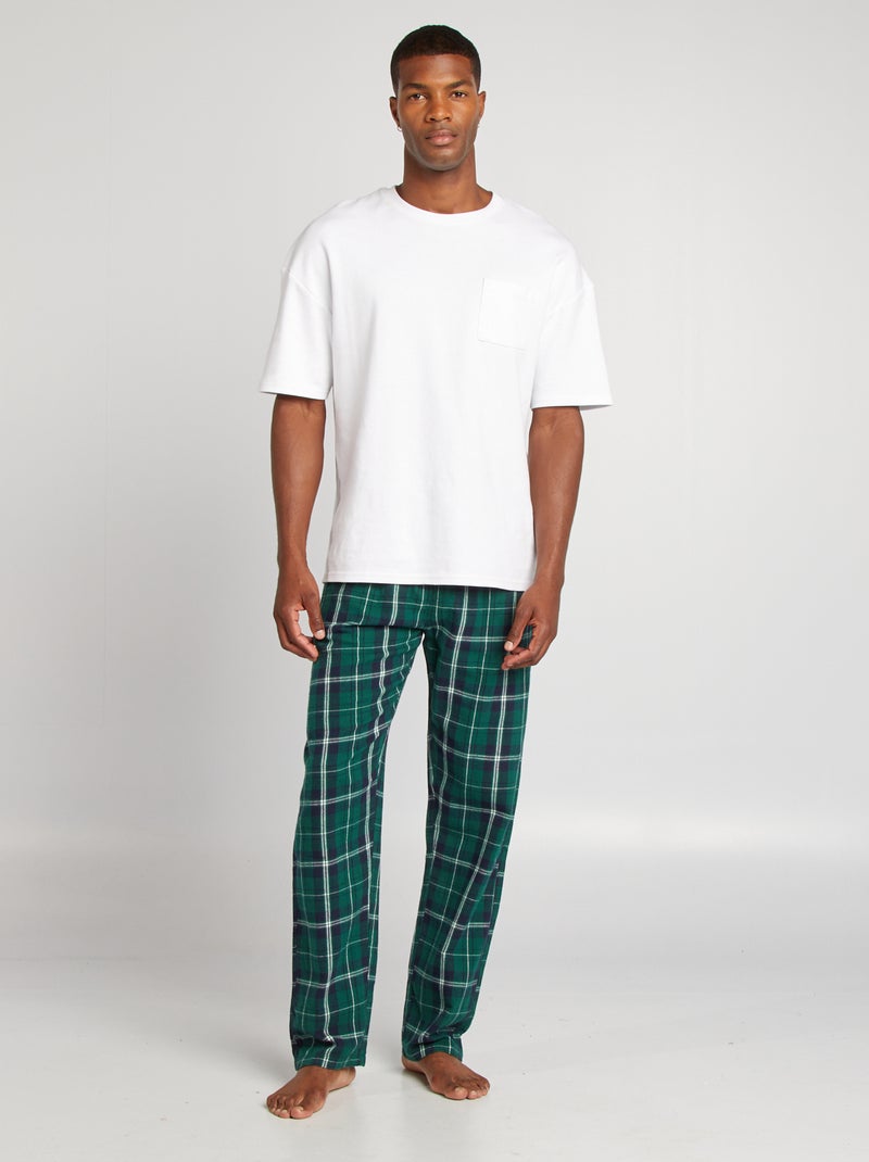 Pantalón de pijama de franela VERDE - Kiabi