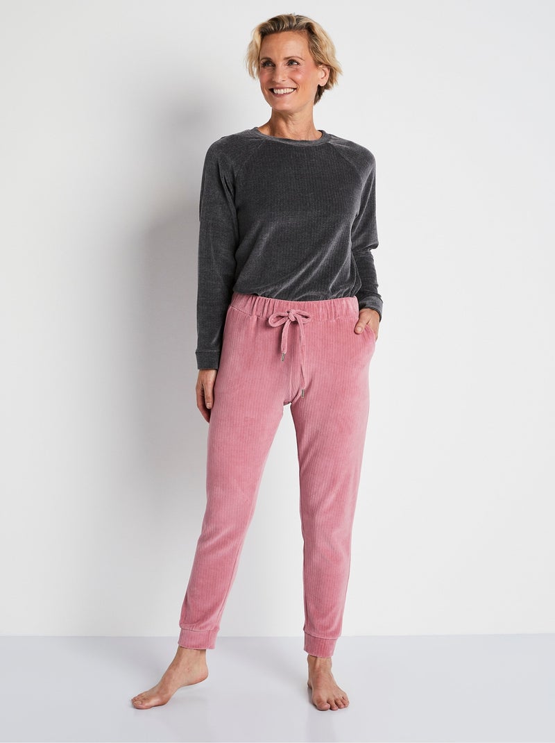 Pantalón de pijama de pana - Afibel Palo de rosa - Kiabi