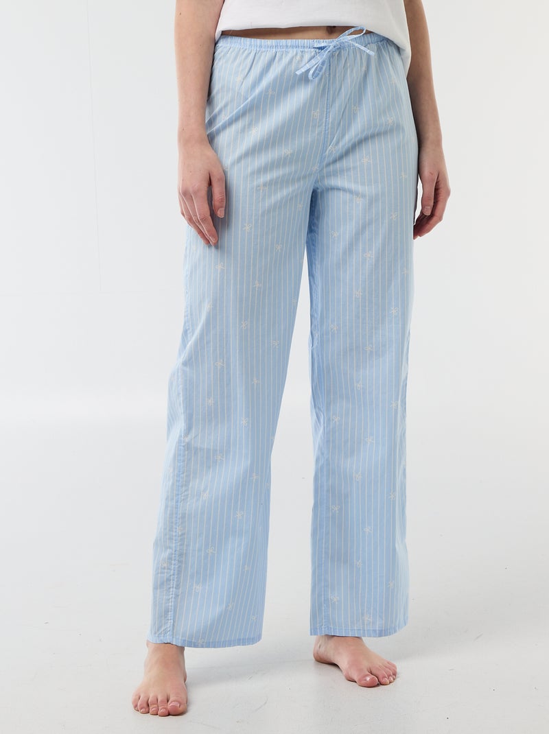 Pantalón de pijama de popelina Azul - Kiabi