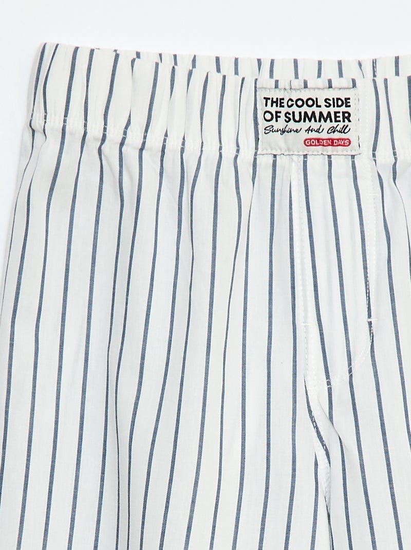 Pantalón de pijama de popelina Blanco - Kiabi