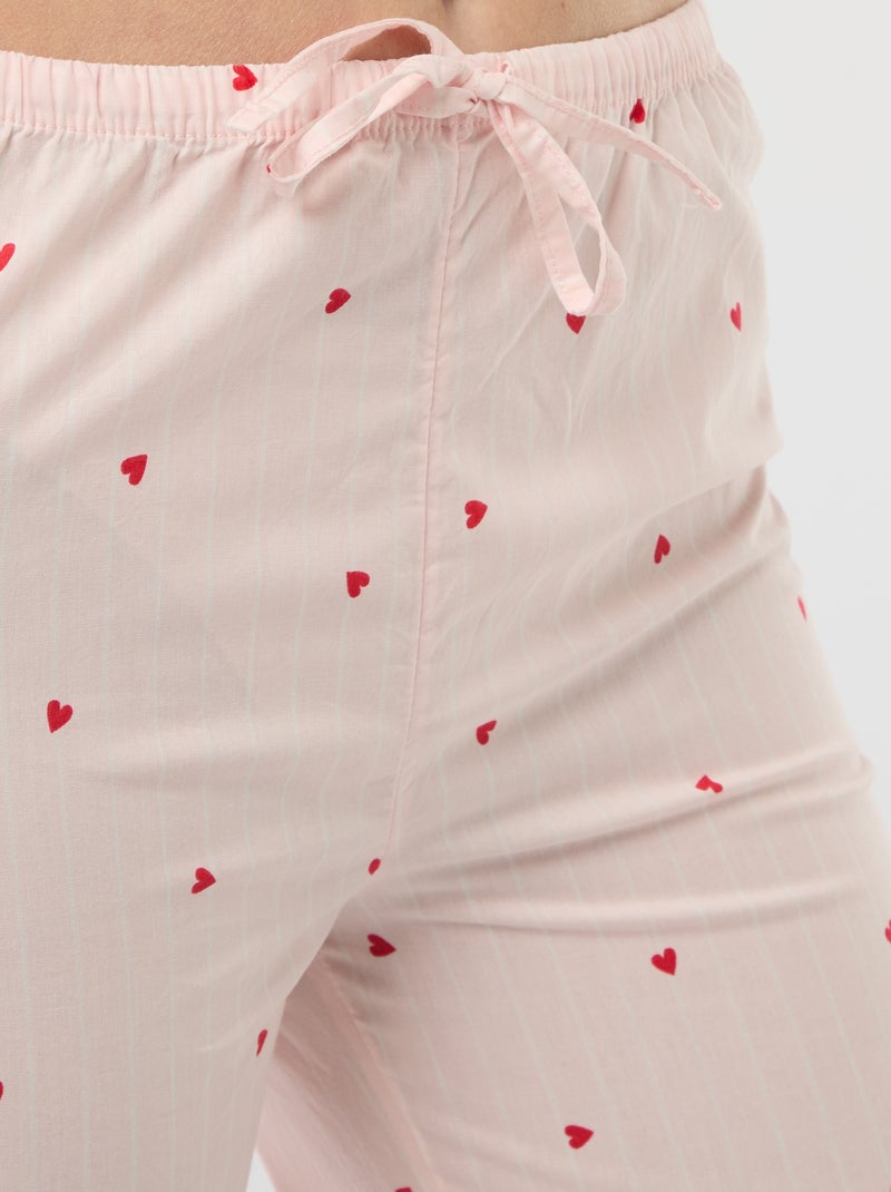 Pantalón de pijama de popelina Rosa - Kiabi