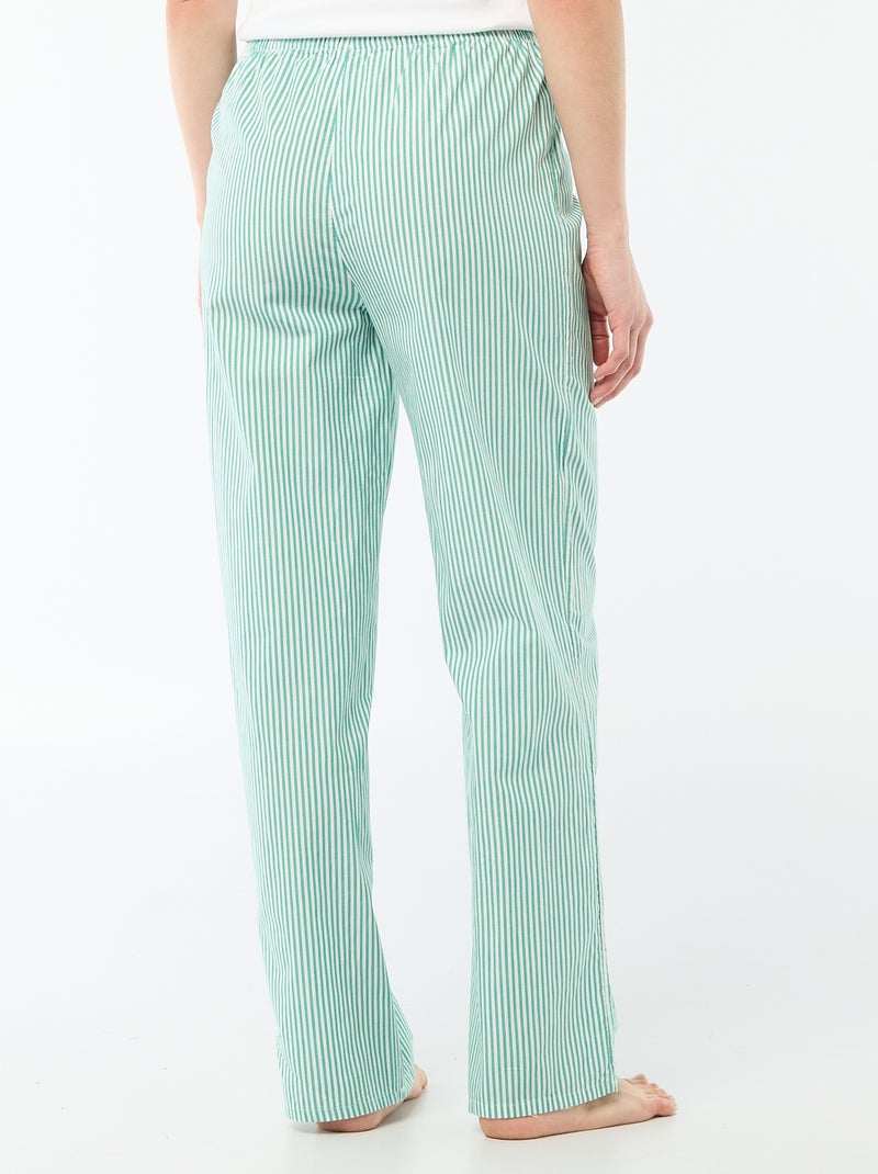 Pantalón de pijama de popelina Verde - Kiabi