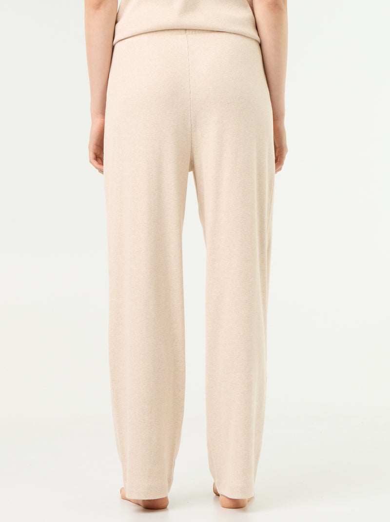 Pantalón de pijama de punto acanalado Beige - Kiabi