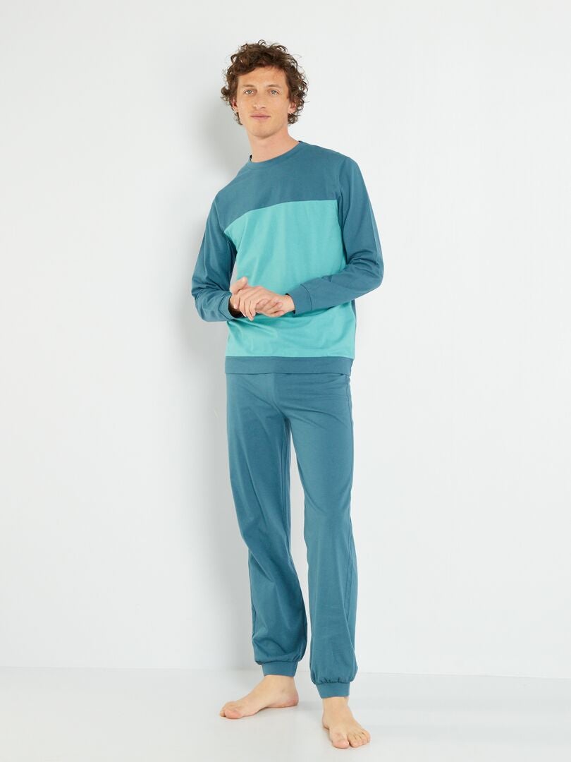 Pantalón de pijama de punto azul - Kiabi