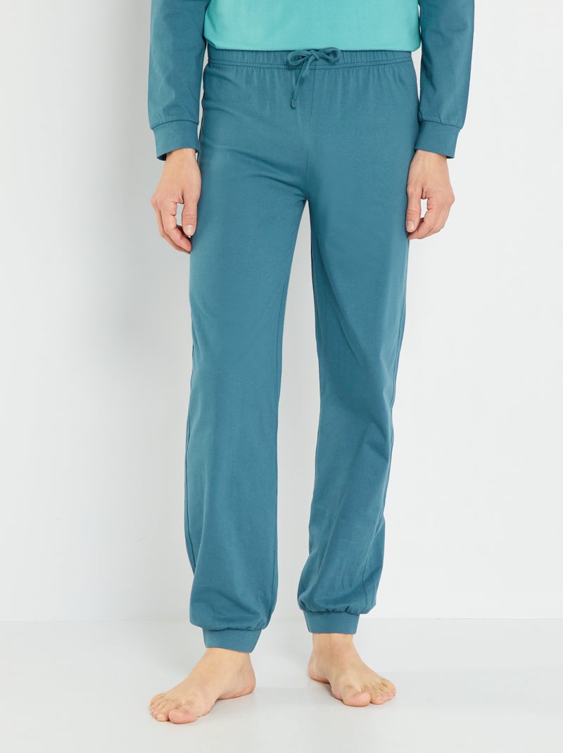 Pantalón de pijama de punto azul - Kiabi