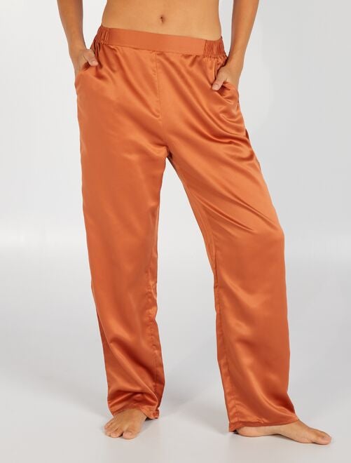Pantalón de pijama de raso 'Sans Complexe' - Kiabi