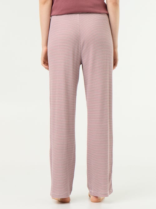 Pantalón de pijama de tejido de canalé - Kiabi Pantalón de pijama de tejido de canalé - Kiabi