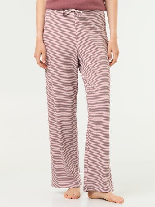 Pantalón de pijama de tejido de canalé - Kiabi Pantalón de pijama de tejido de canalé - Kiabi