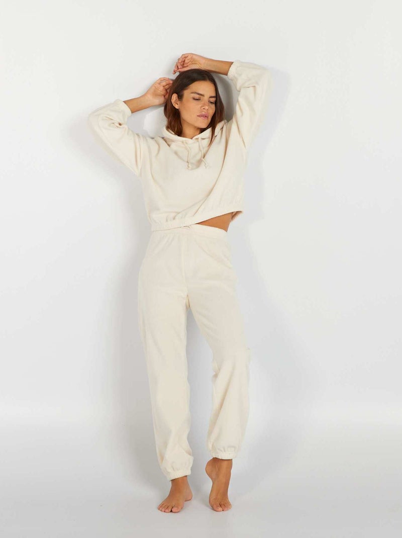 Pantalón de pijama de tejido polar BLANCO - Kiabi
