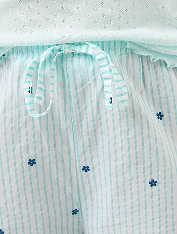 Pantalón de pijama de velo de algodón estampado