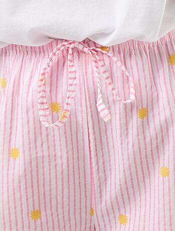 Pantalón de pijama de velo de algodón estampado