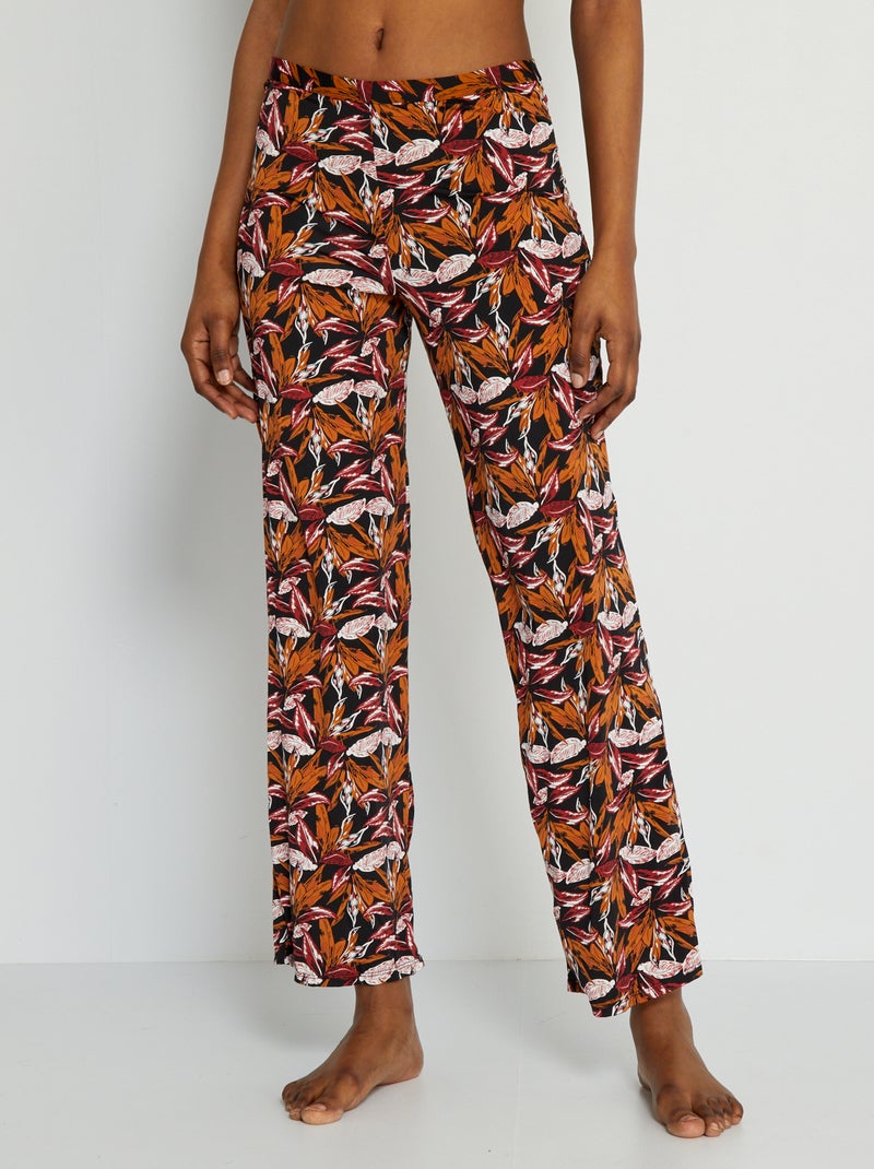 Pantalón de pijama 'Envie de Lingerie' estampado negro - Kiabi