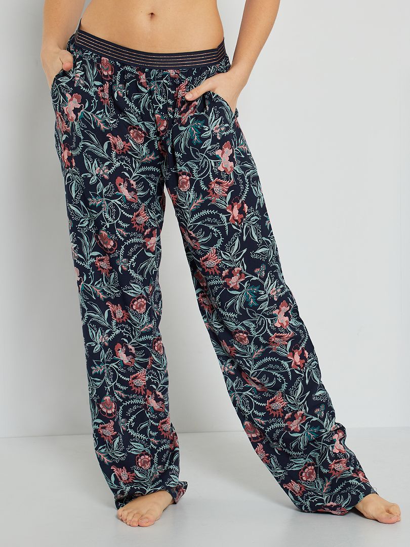 Pantalón de pijama estampado estampado flores - Kiabi