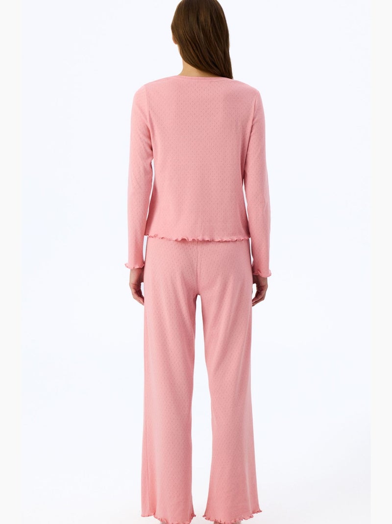 Pantalón de pijama pointelle penti Rosa viejo - Kiabi
