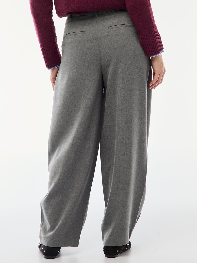 Pantalón de pinzas asimétrico Gris - Kiabi