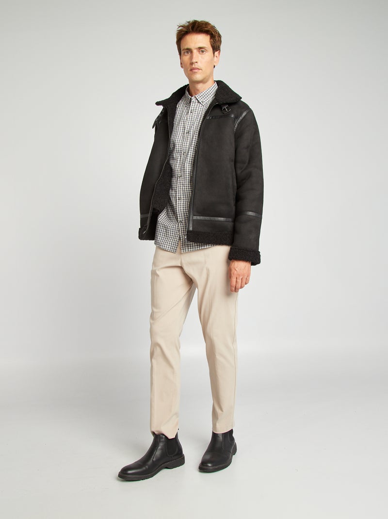 Pantalón de pinzas beige - Kiabi
