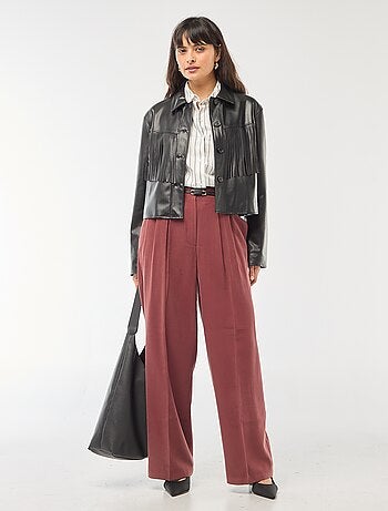 Pantalón de pinzas con cinturón integrado