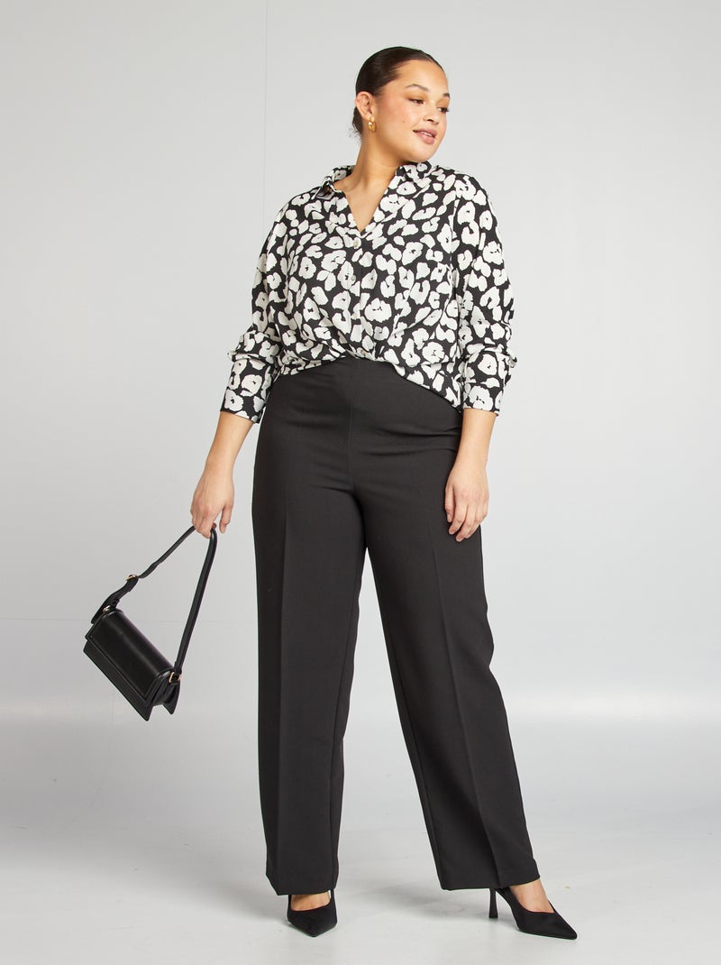 Pantalón de pinzas negro - Kiabi