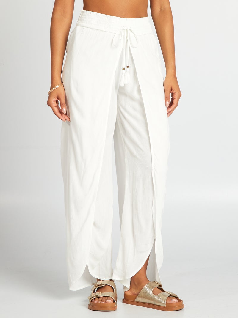 Pantalón de playa ancho BLANCO - Kiabi