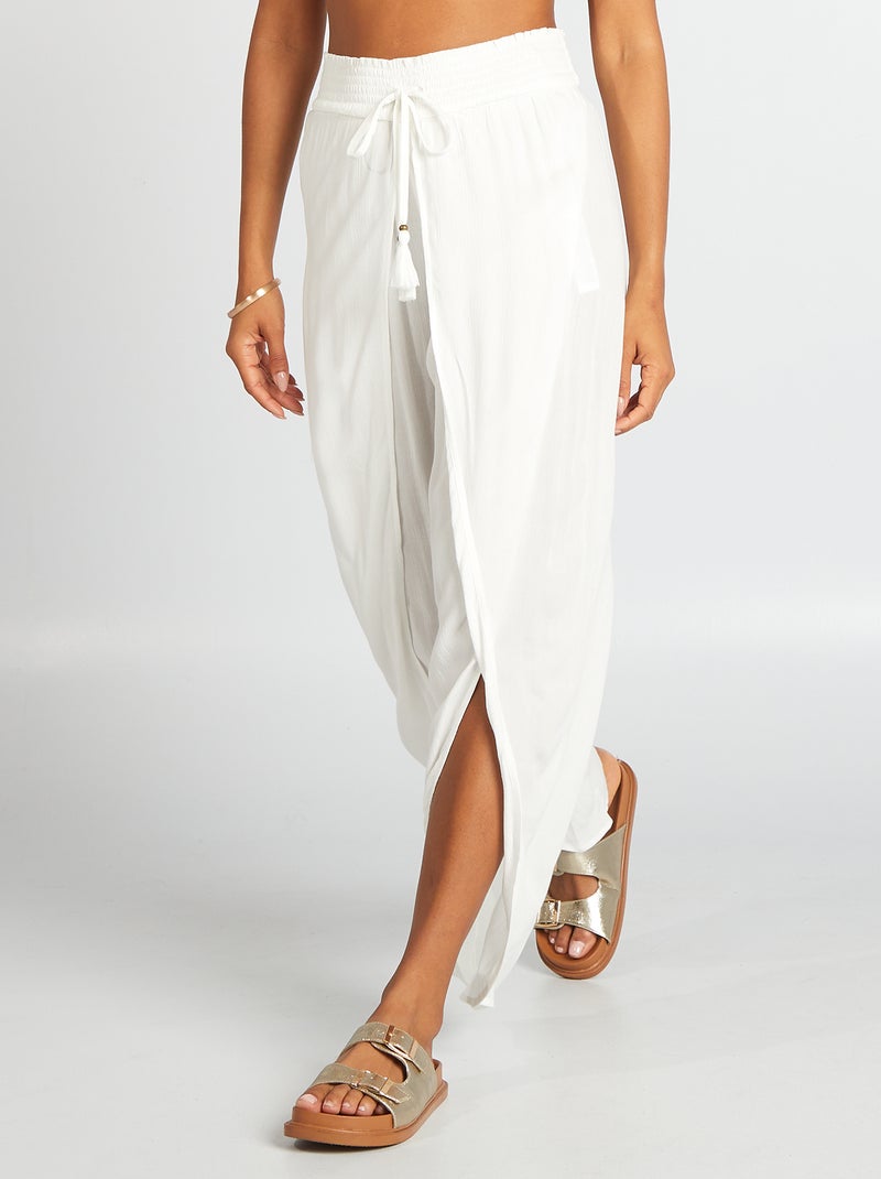 Pantalón de playa ancho BLANCO - Kiabi