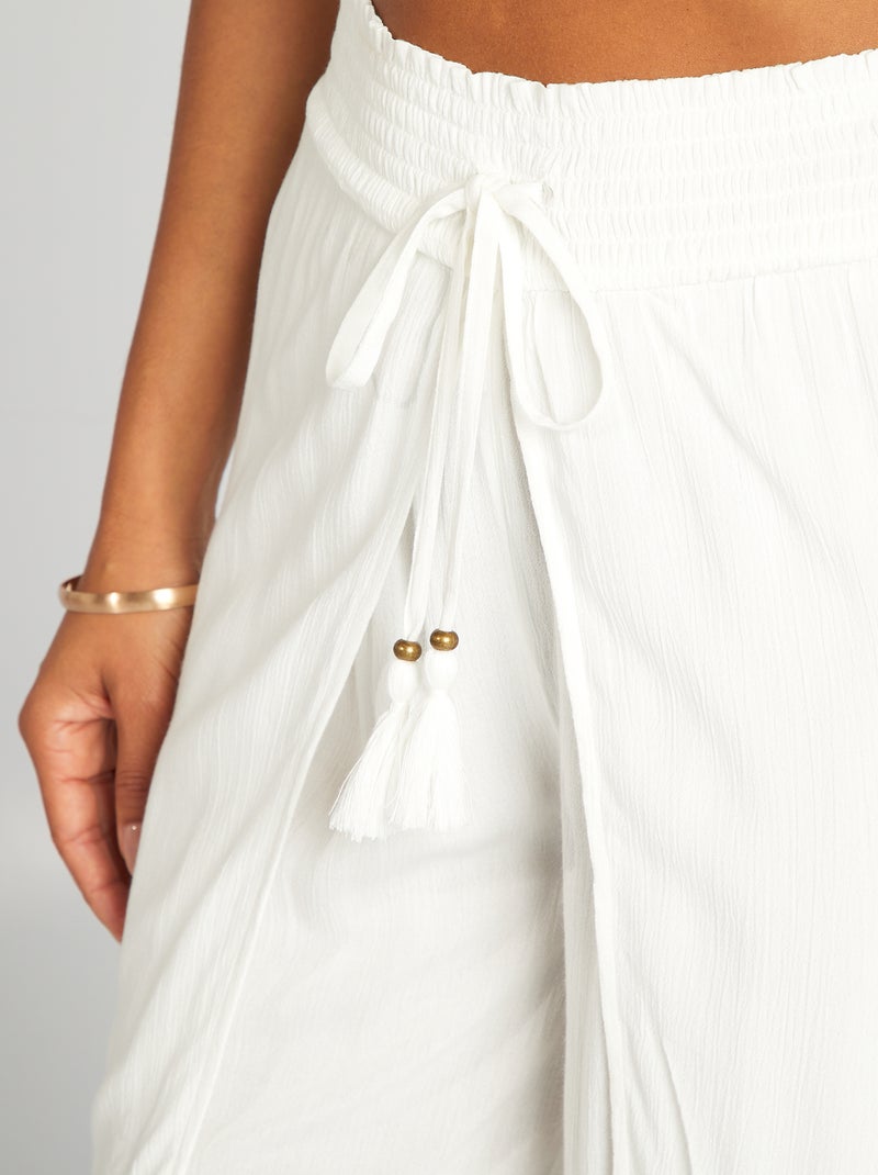 Pantalón de playa ancho BLANCO - Kiabi