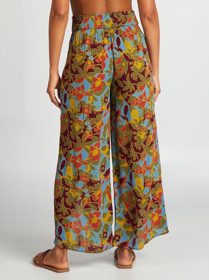Pantalón de playa ancho estampado AZUL - Kiabi