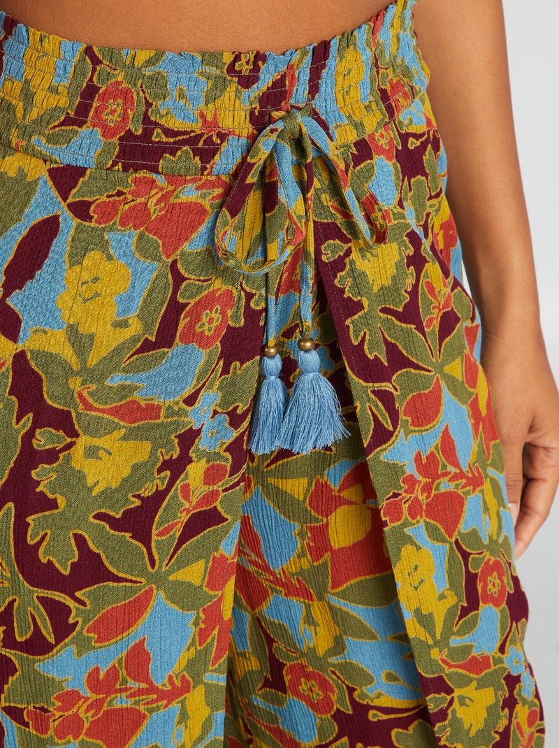 Pantalón de playa ancho estampado AZUL - Kiabi