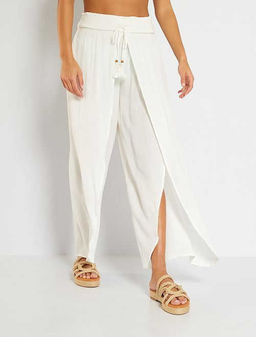 Pantalón de playa con abertura - blanco nieve - Kiabi - 16.00€