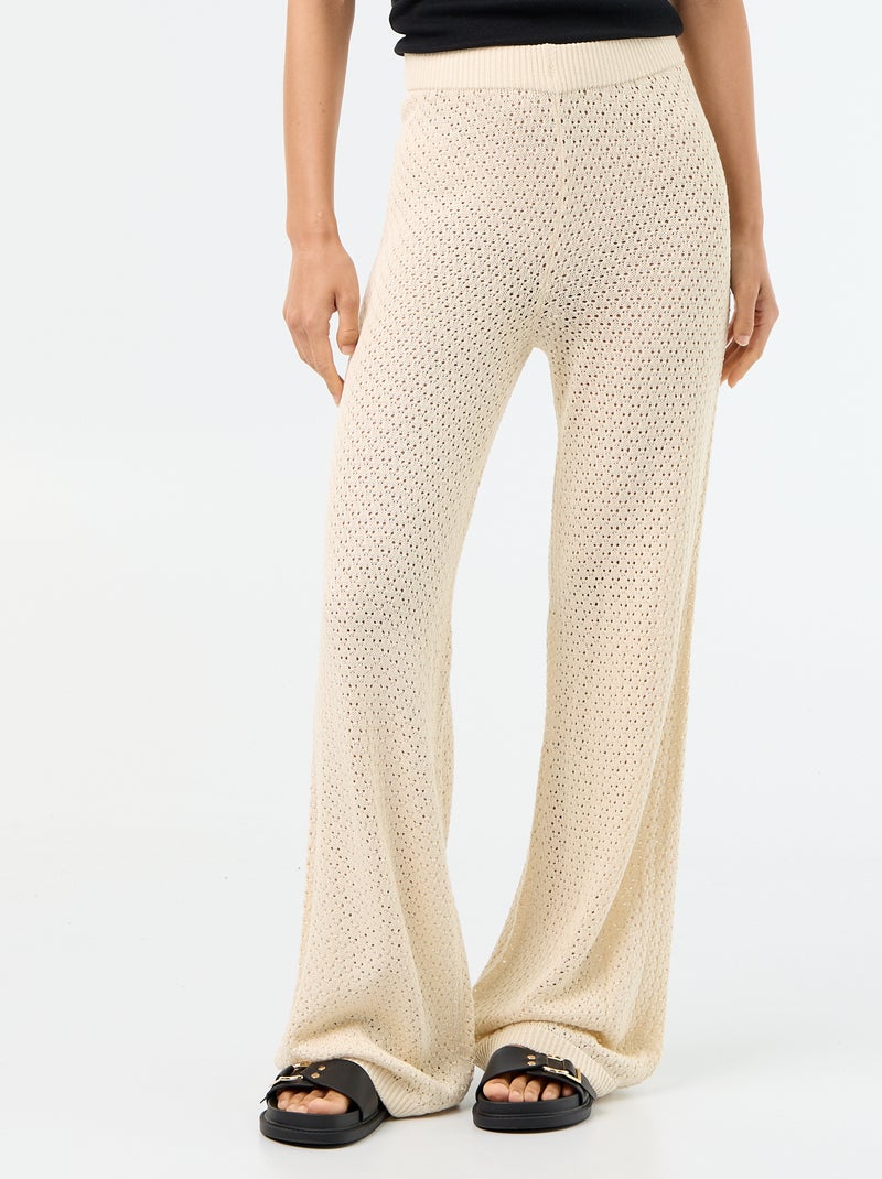 Pantalón de playa de croché Beige - Kiabi